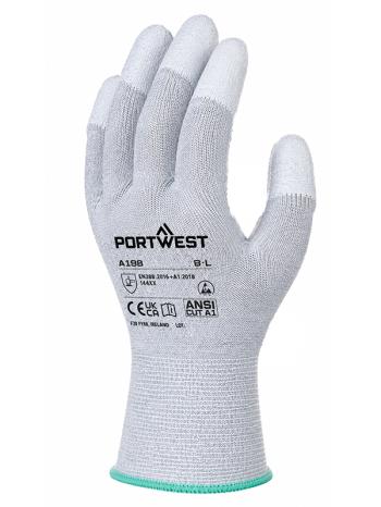 Перчатки антистатические Portwest A198 ESD с ПУ-покрытием пальцев