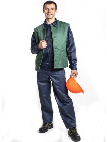 Жилет зелений утеплений