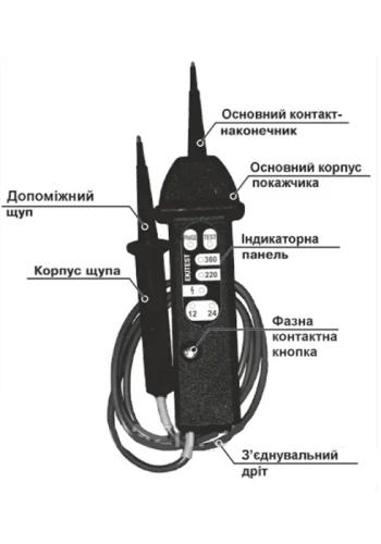 Указатель напряжения (12-380V AC/DC) ЭКИТЕСТ 12/380-4К-006 (цветная индикация))