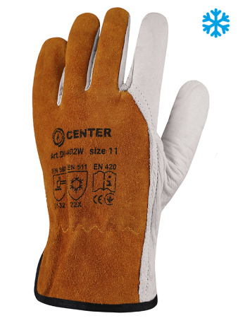 Перчатки кожаные утепленные мех DI-402W CENTER