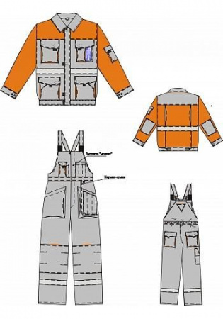 Костюм робочий Газовик Плюс (сіро-помаранчевий)