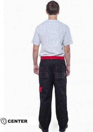 Брюки летние CENTER-01S черный-красный-2 Брюки летние CENTER-01S черный-красный-2