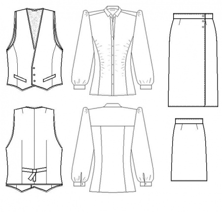 Костюм Официант женский Костюм Официант женский