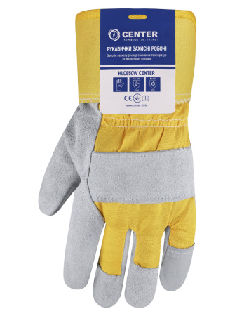 Перчатки комбинированные спилковые утепленные мех HLC850W CENTER