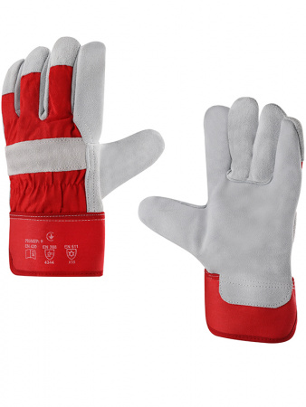 Перчатки комбинированные спилковые утепленные