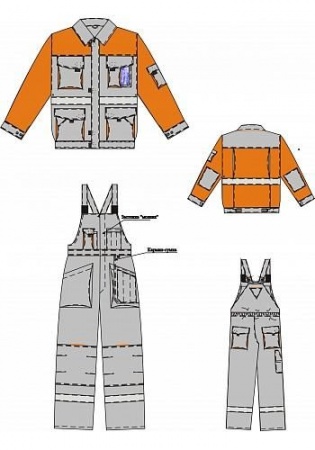 Костюм рабочий Газовик Плюс (серый-оранжевый) Костюм рабочий Газовик Плюс (серый-оранжевый)