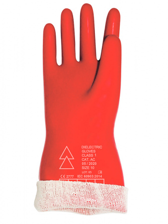 Перчатки диэлектрические латексные 1 класс (с трикотажем) RD PRO