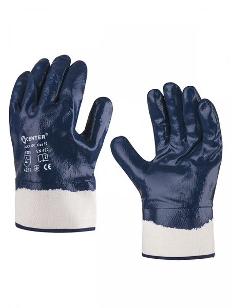 Перчатки нитриловые с твердым манжетом HСN430 CENTER