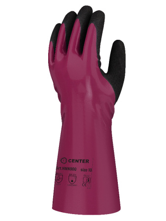 Перчатки химстойкие с двойным нитрилом HNN900 CENTER