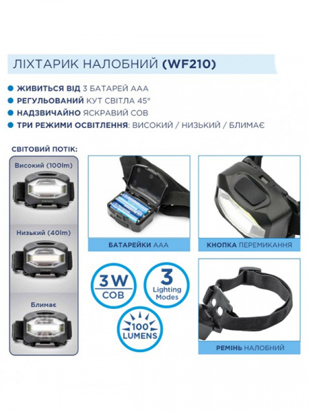 Фонарь налобный Westinghouse WF210 Фонарь налобный Westinghouse WF210