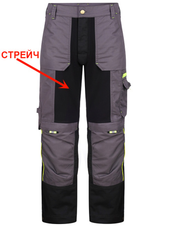 Брюки рабочие CENTER-05S серый-черный /стрейч/