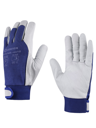 Перчатки кожаные на липучке HLP440 CENTER Перчатки кожаные на липучке HLP440 CENTER