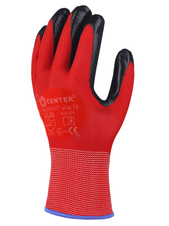 Перчатки нейлоновые с нитриловым покрытием HNN337 CENTER