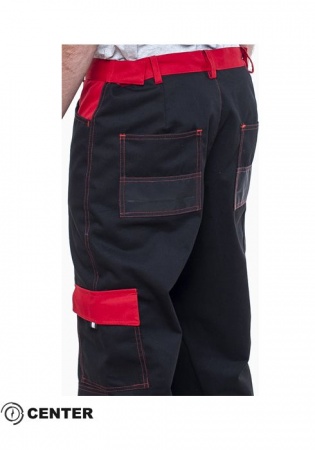 Брюки летние CENTER-01S черный-красный-3 Брюки летние CENTER-01S черный-красный-3