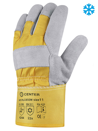 Перчатки комбинированные спилковые утепленные мех HLC850W CENTER