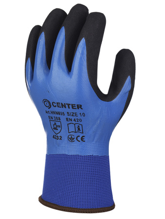 Перчатки нитриловые с двойным покрытием HNN695 CENTER