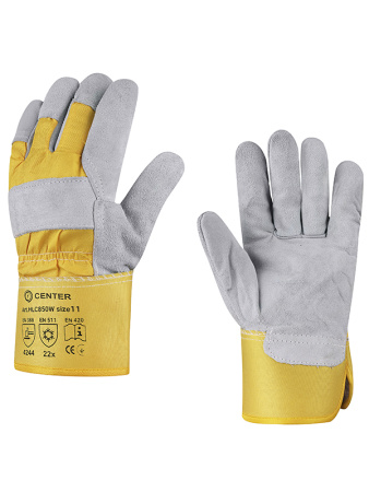 Перчатки комбинированные спилковые утепленные мех HLC850W CENTER