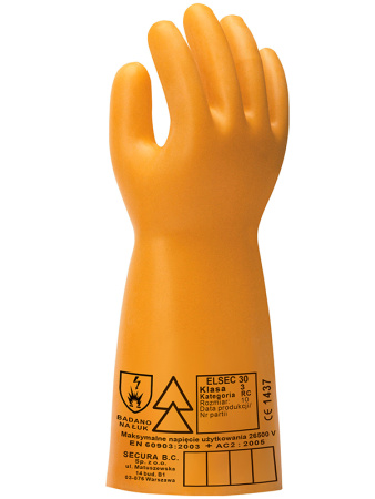 Перчатки диэлектрические латексные 2 класс SECURA ELSEC 