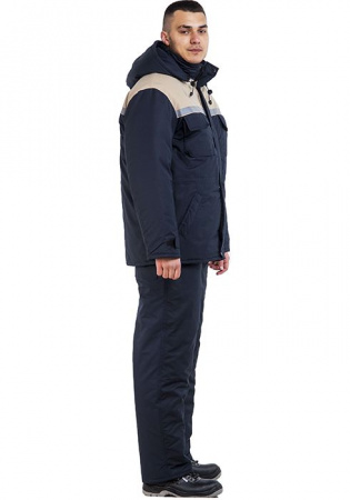 Куртка утепленная Зима синий-серый