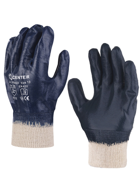 Перчатки нитриловые с вязаным манжетом HCN420 CENTER