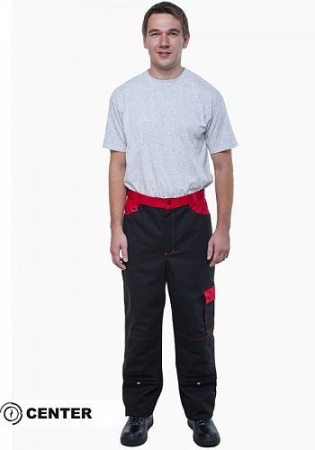 Штани літні CENTER-01S чорно-червоний