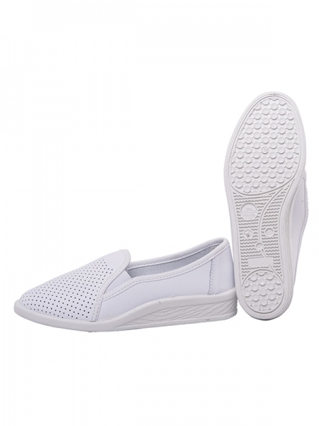 Туфли кожаные белые мод.624 CENTER