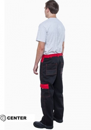 Брюки летние CENTER-01S черный-красный-1 Брюки летние CENTER-01S черный-красный-1